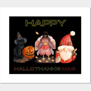 Happy hallothanksmas Posters and Art